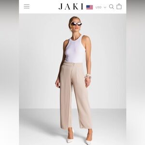 JAKI Ophelia Asymmetric Wrap Trousers | Light
Beige NWT